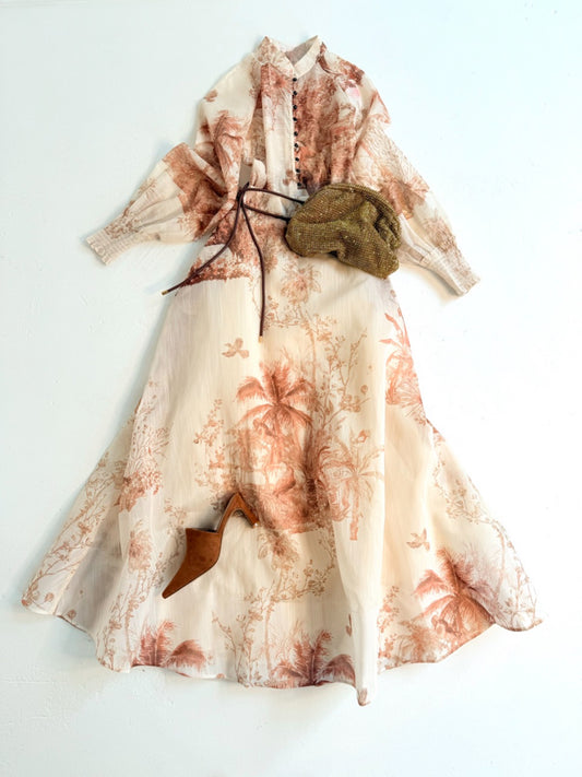 Chocolate Toile Maxi Skirt Set