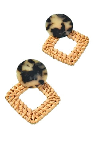 Rattan & Tortoise Earrings