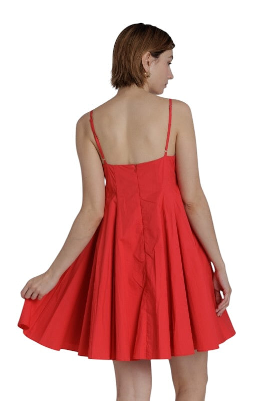 Tie Front Poplin Sundress - 2 Colors