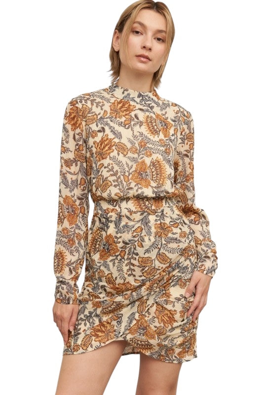 Cream & Gold Thistle Mock Neck Mini