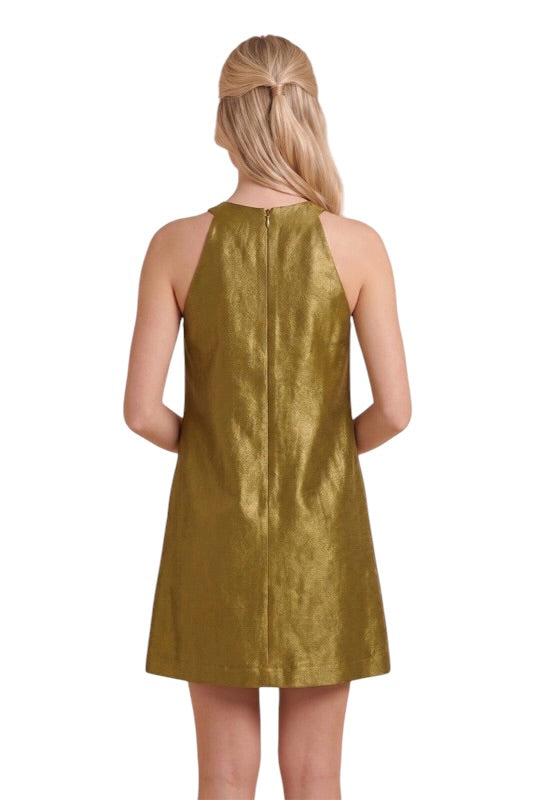 Dusty Olive Satin Shift