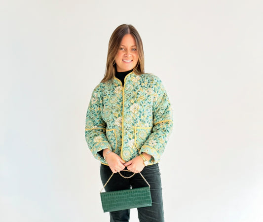 Camp Quilted Jacket in Citron