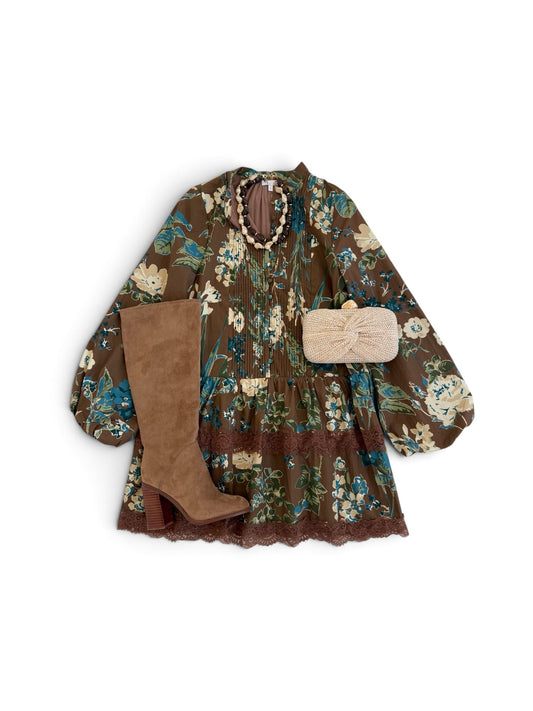 Mocha Floral & Lace Mini