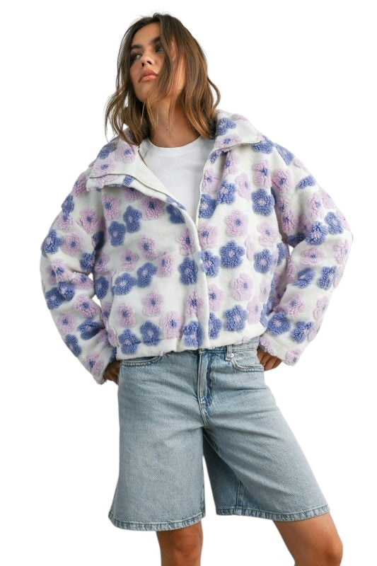 Lavender Daisy Fleece Jacket