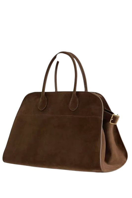Collapsible Faux Suede Tote