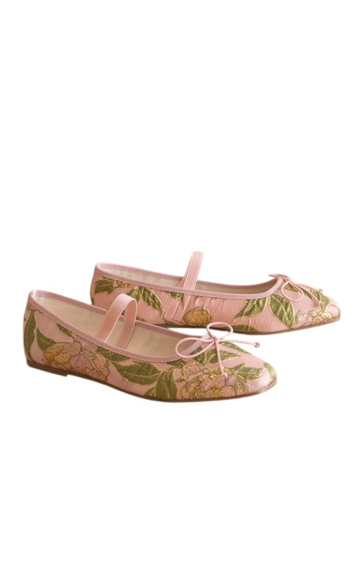 Rose Jacquard Ballet Flats