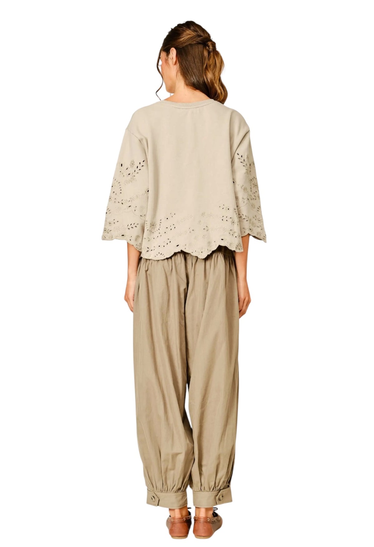 Eyelet Sweatshirt- 2 Colors