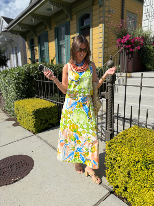 Amalfi Top & Skirt Set