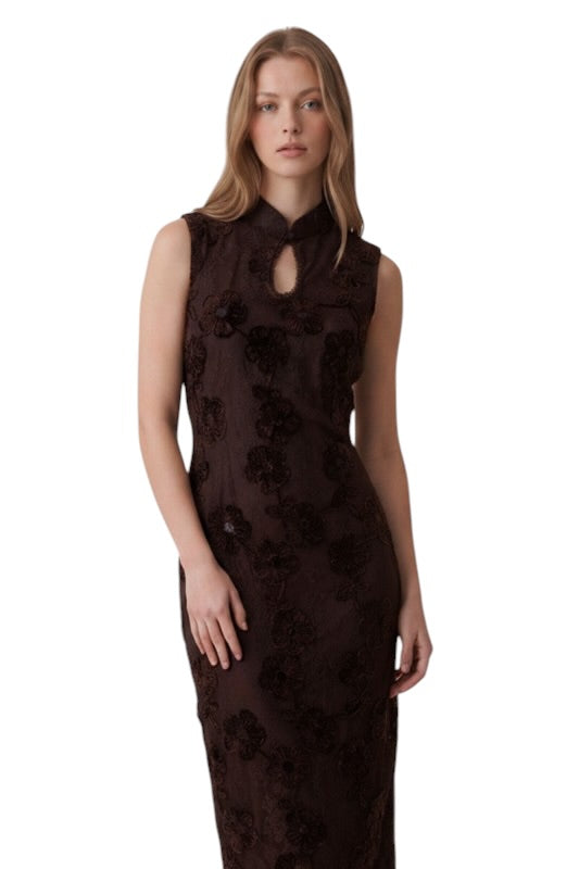 Chocolate Floral Detail Midi