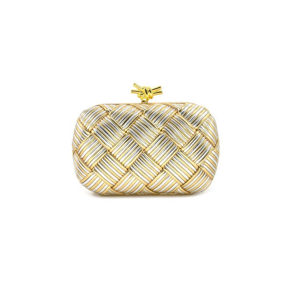 Silver & Gold Woven Clutch
