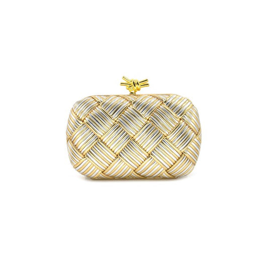 Silver & Gold Woven Clutch