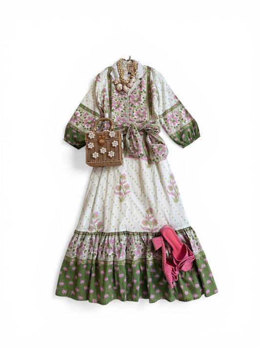 State Street Maxi in Pink & Green