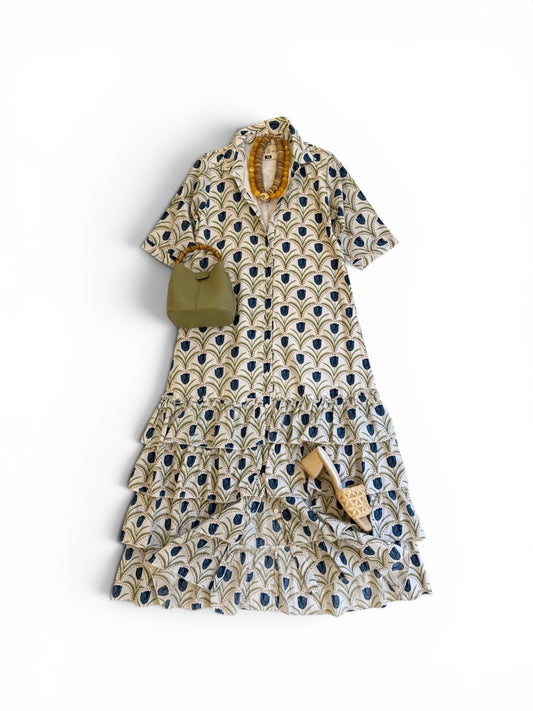 Basin Street Midi in Blue Tulips
