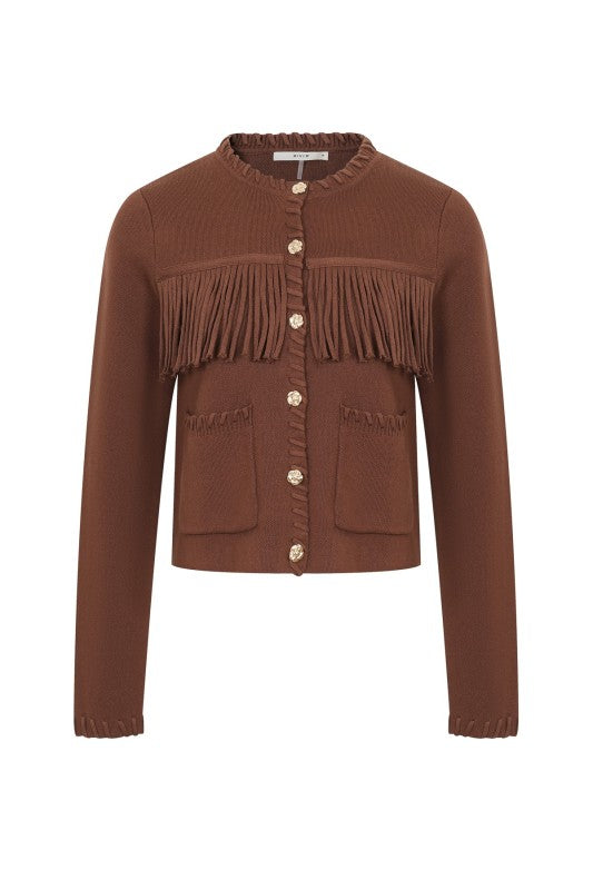 Chocolate Fringe Cardigan