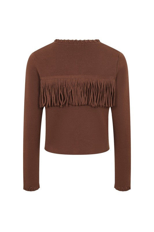 Chocolate Fringe Cardigan