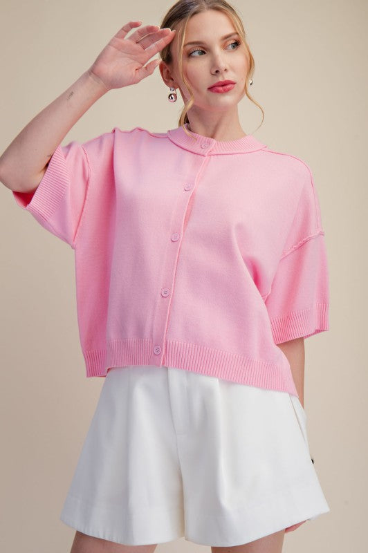 Drop Shoulder Knit Cardigan