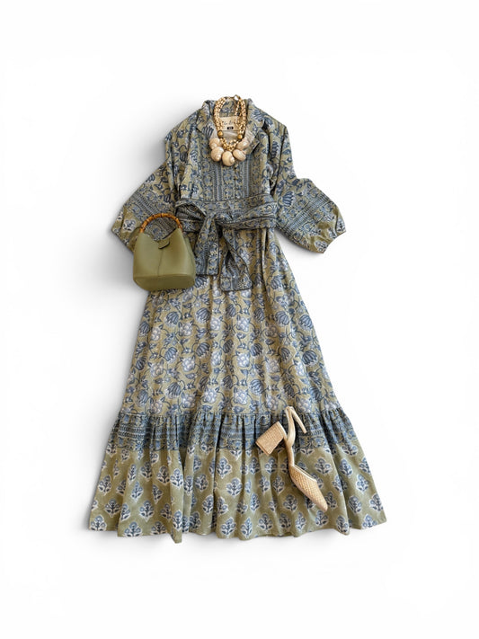 State Street Maxi in Green & Slate
