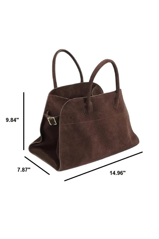 Collapsible Faux Suede Tote