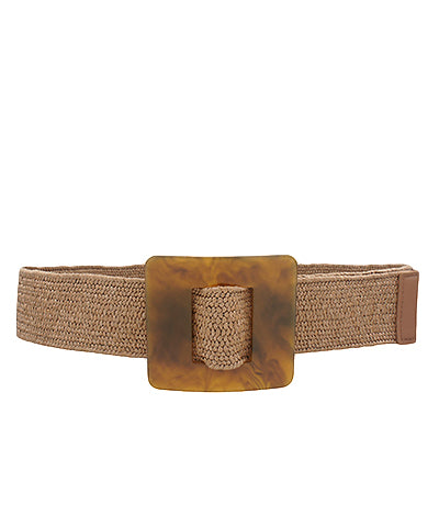 Raffia Resin Buckle Belt
