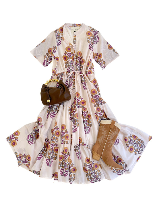 Carrollton Midi in Orchid & Goldenrod
