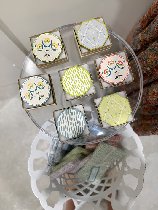 Block Print Coasters Set of 4