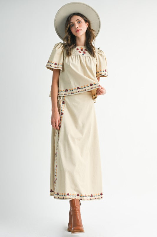Ivory Embroidered Set
