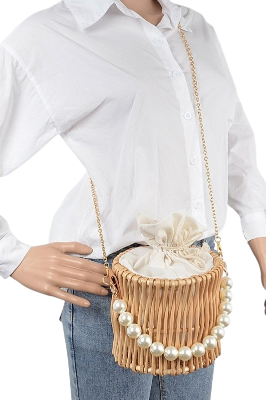 Pearl Handle Basket Tote