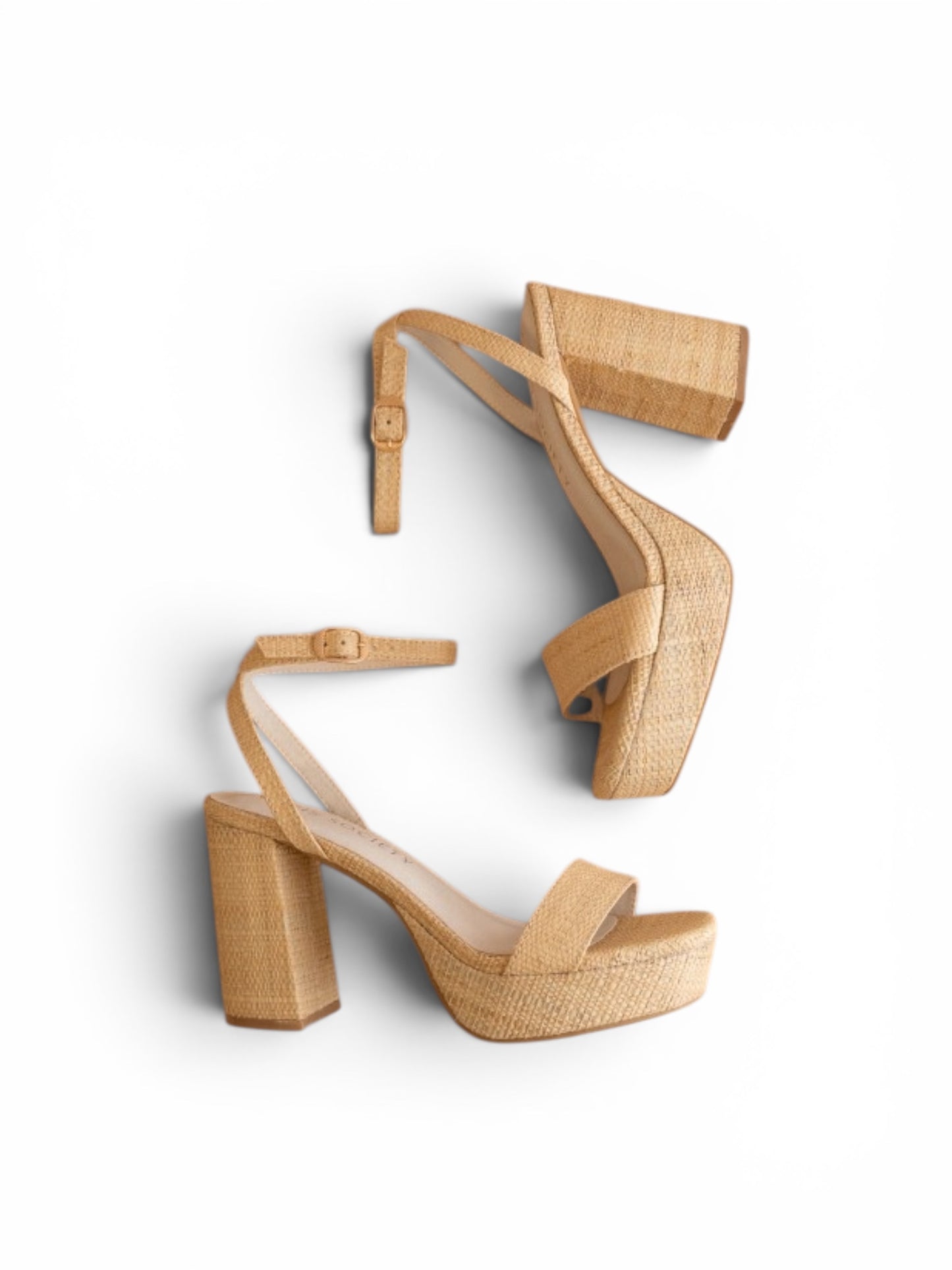Olympia Raffia Platform Heel