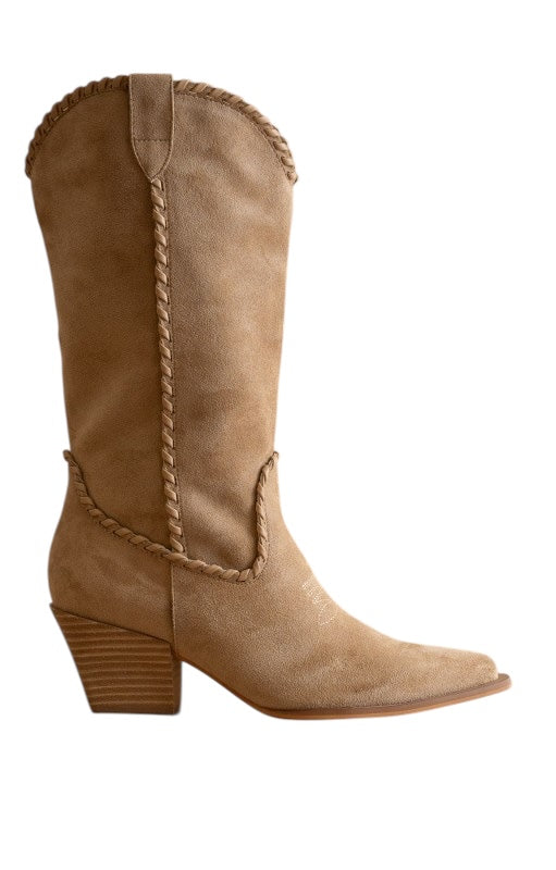 Suede Whipstitch Boot