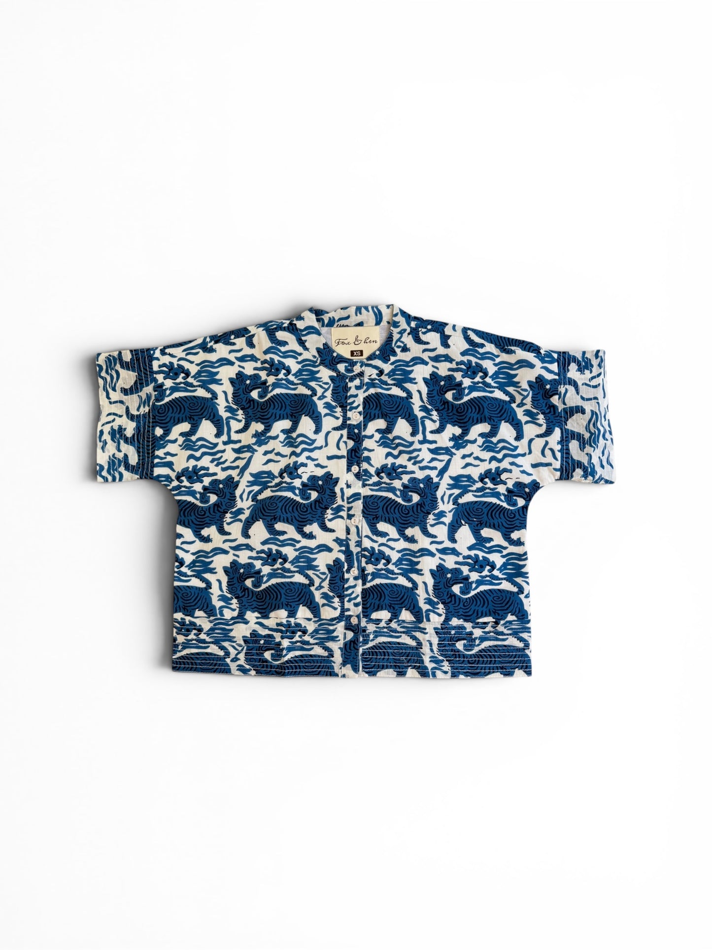 Blair Top in Blue Tibetan Tigers
