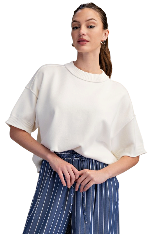Drop Shoulder knit Top- 4 Colors